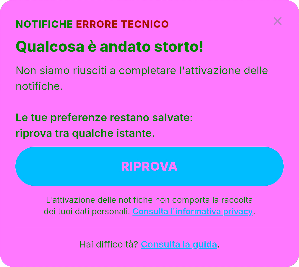 errore tecnico notifiche strumenti topografici