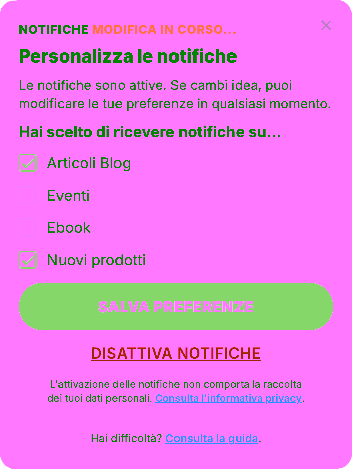gestisci le notifiche quando vuoi strumenti topografici