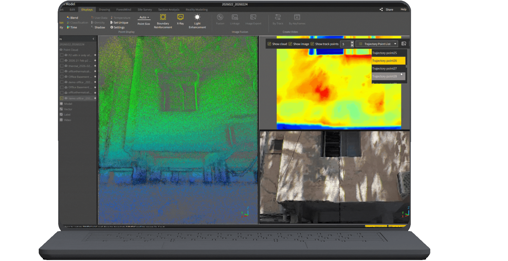 visualizzazione termica e modello 3D in un unico flusso di lavoro fjd trion p2 vision plus - strumenti topografici